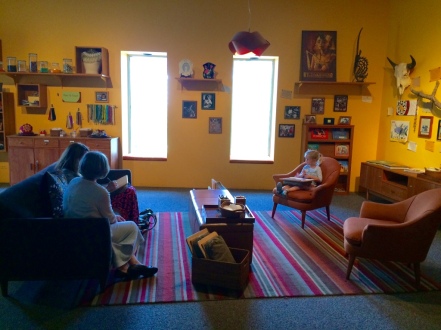 A reading nook in the American Indian Art Gallery